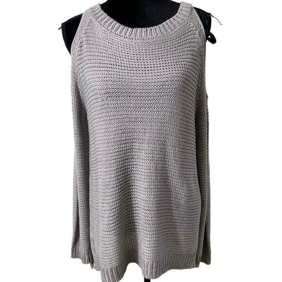 Show Me Your Mumu Mellow Gray Cold Shoulder Sweater Mini Dress Sz XS - Picture 1 of 5